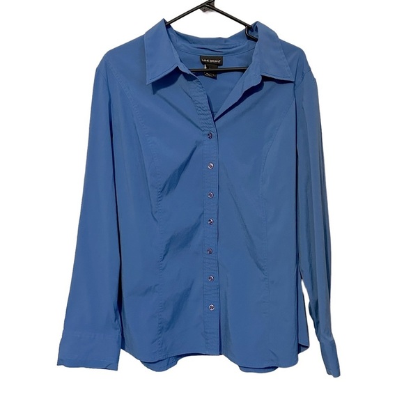 Lane Bryant dusty blue button up career blouse size 22/24 - Picture 1 of 9